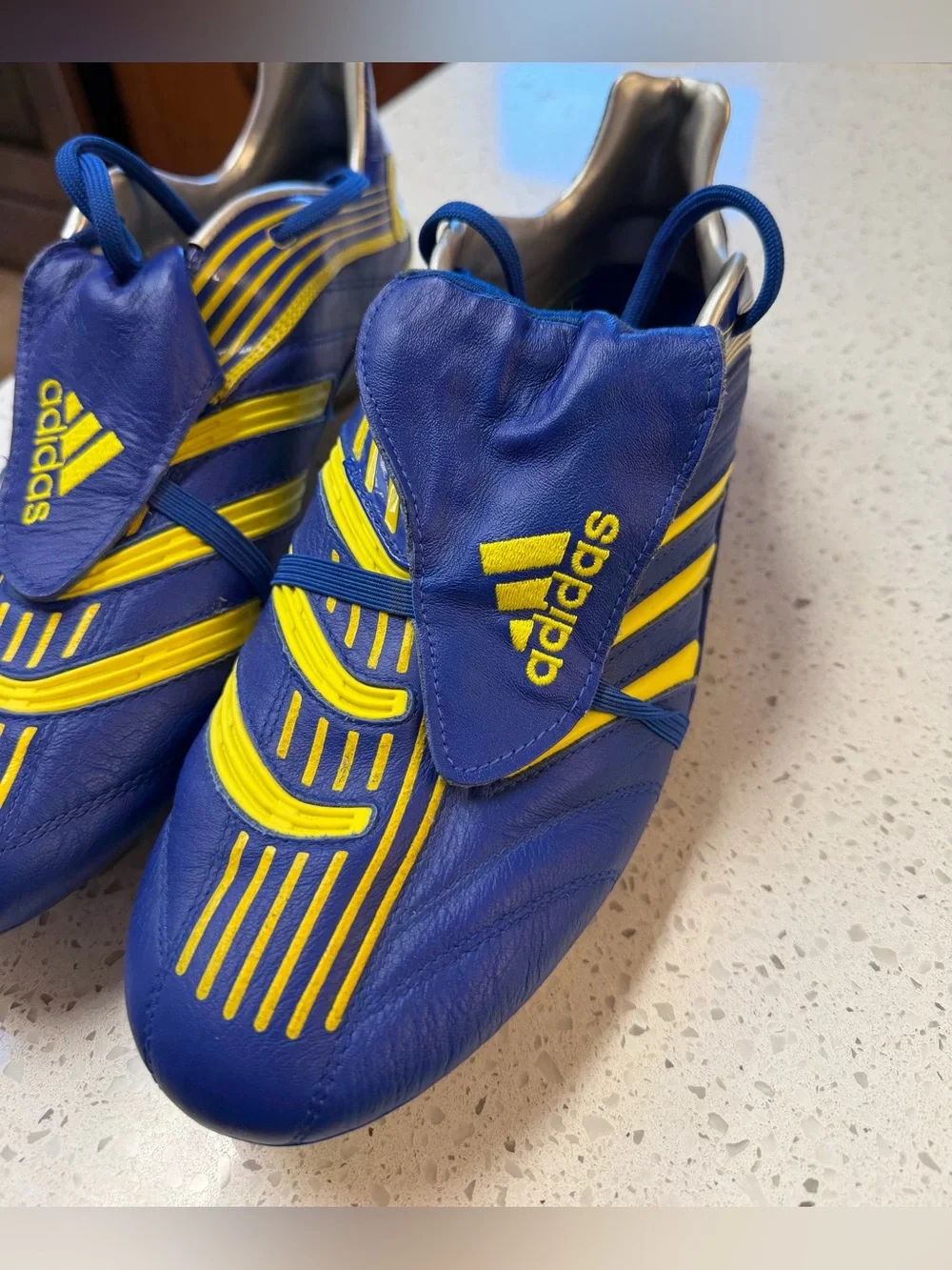 adidas Traxion Firm Ground Blue and Yellow Soccer Cleats | 11 1/2 M